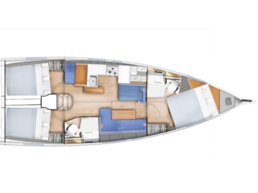 Sailboat Jeanneau Sun Odyssey 410 Planimetria della barca