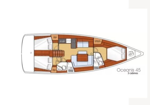 Sailboat Beneteau Oceanis 45 Boat layout