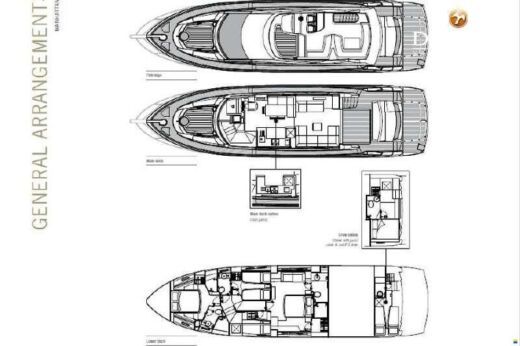 Motor Yacht Sunseeker Manhattan 63 boat plan