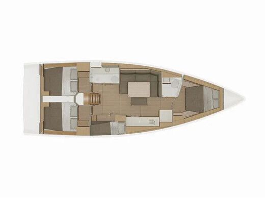 Sailboat  Dufour 430 Grand Large Plattegrond van de boot