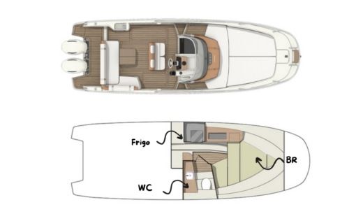 Motorboat Aschenez CX270 Planimetria della barca