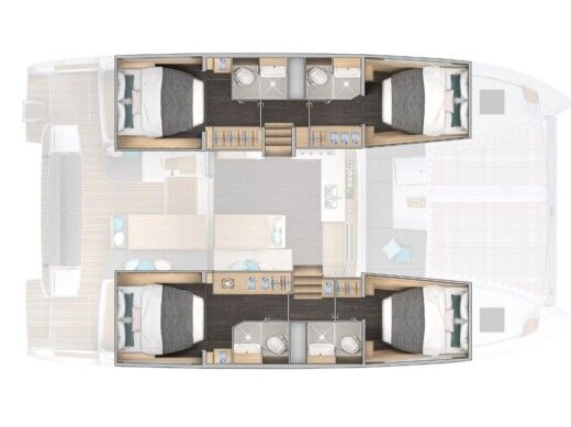Catamaran  Lagoon 43 boat plan