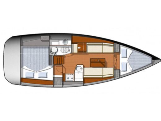 Sailboat JEANNEAU SUN ODYSSEY 33I Planimetria della barca