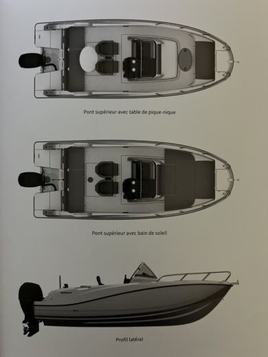 Motorboat Quicksilver Activ open 675 Σχέδιο κάτοψης σκάφους
