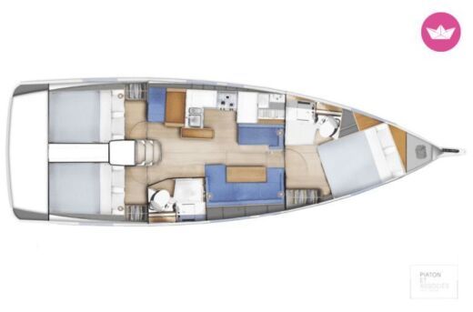 Sailboat Jeanneau Sun Odyssey 410P 2021 Boot Grundriss