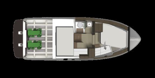 Motorboat Finnmaster Grandezza 34OC Boot Grundriss