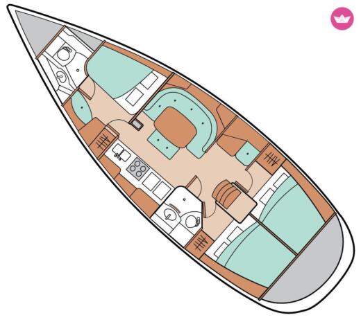 Sailboat Beneteau Oceanis 400 Boat layout