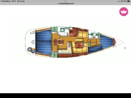 Sailboat Jeanneau Sun odyssei 43 Σχέδιο κάτοψης σκάφους