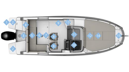 Motorboat Quicksilver 755 Sundeck Boot Grundriss