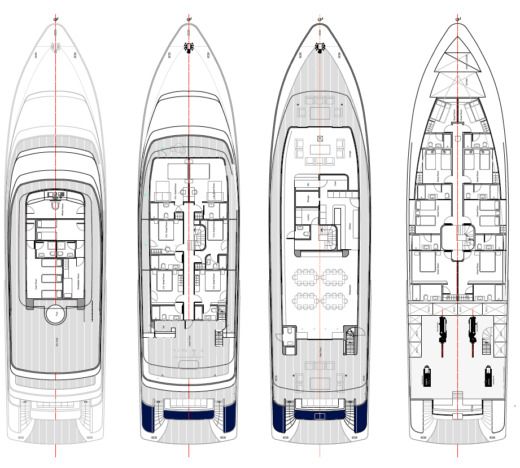 Motor Yacht Custom made Custom Made 142 Planimetria della barca