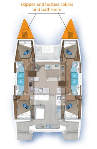 Catamaran Lagoon 46 Calipso Boot Grundriss