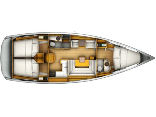 Sailboat Jeanneau Sun Odyssey 419 Planimetria della barca