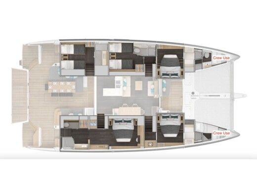 Catamaran  Lagoon 60 Boot Grundriss