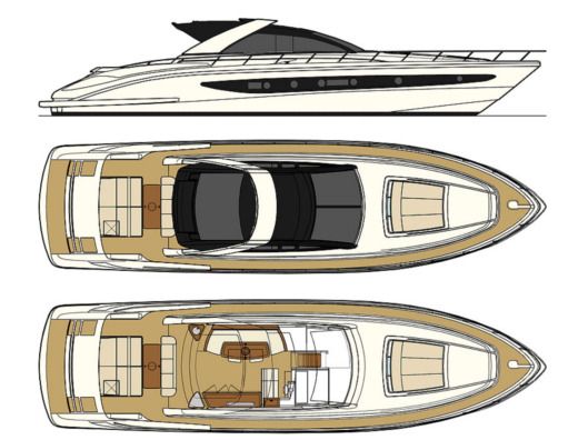 Motor Yacht Riva 68 EGO Planimetria della barca