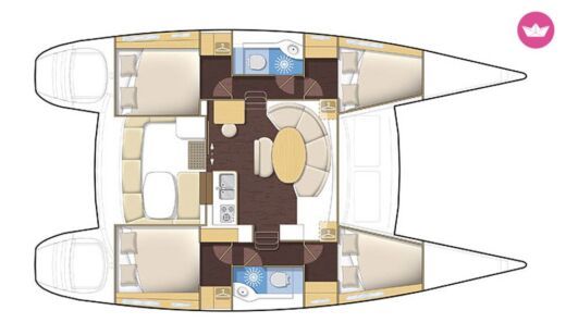 Catamaran LAGOON 380 S2 boat plan