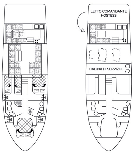 Motorboat Raffaelli Mistral Hard Top 50 Planimetria della barca