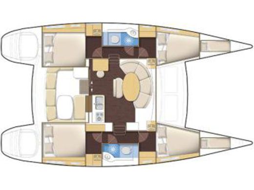 Catamaran LAGOON 380 S2 Boat layout