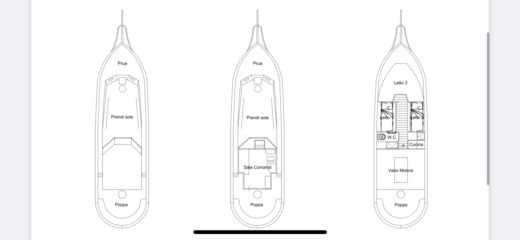 Sailboat Incorvaia Goletta Planimetria della barca