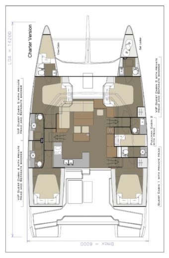Sailboat Bavaria C42 Boat layout