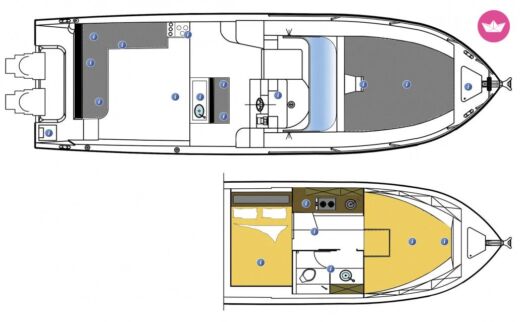 Motorboat Saver 330 Sport  WA Boat layout