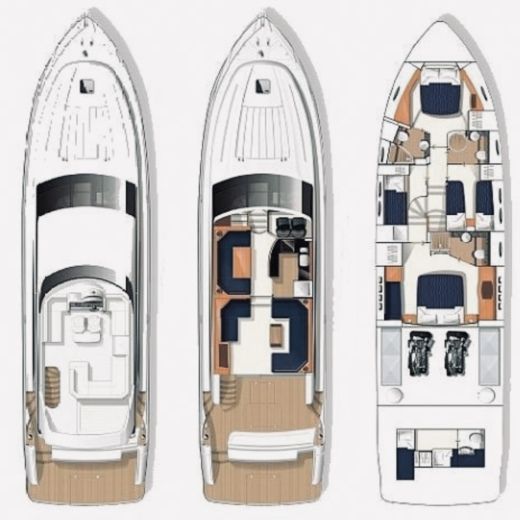 Motor Yacht Princess Princess FLY 62 Boat design plan