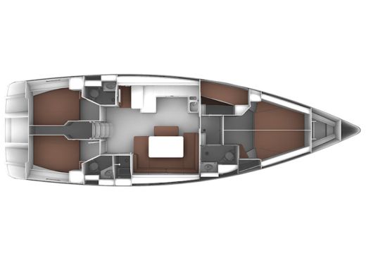 Sailboat Bavaria Cruiser 51 Plattegrond van de boot