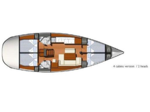 Sailboat JEANNEAU Sun Odyssey 44i Eleni Boat layout