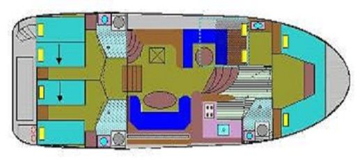 Without license Hibo hibo 1300 Plattegrond van de boot