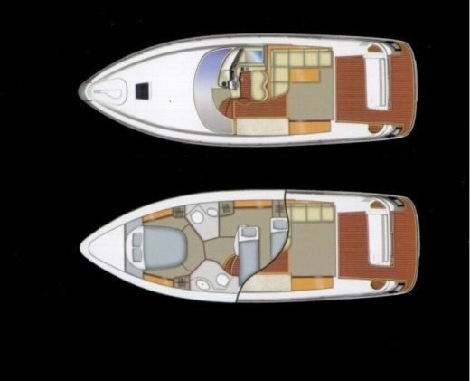 Motorboat Sealine C39 Plattegrond van de boot