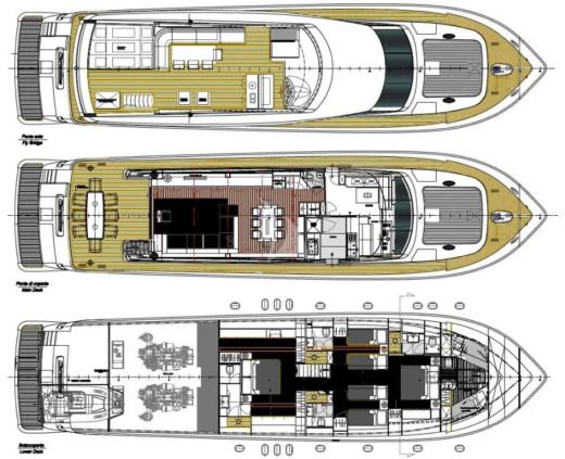 Motor Yacht Canados 86 Planimetria della barca