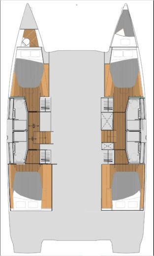 Catamaran Fountaine Pajot Elba 45 Planta da embarcação