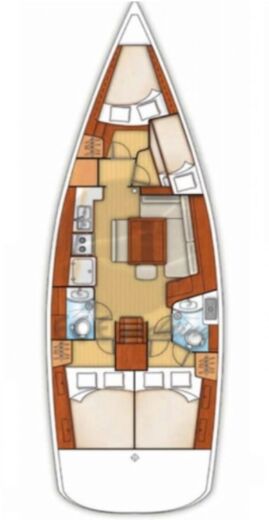 Sailboat Beneteau Oceanis 430 Plano del barco
