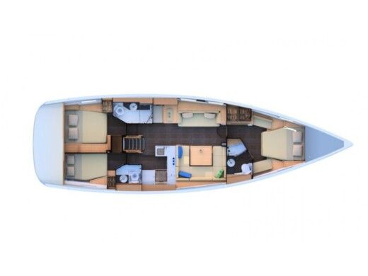 Sailboat Jeanneau Sun Odyssey 51 Boat layout