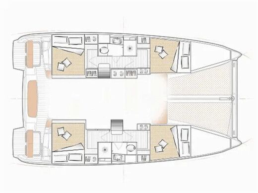 Catamaran Beneteau excess 11 Boot Grundriss