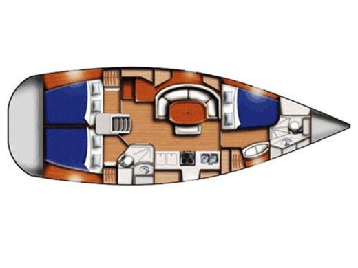 Sailboat BENETEAU Oceanis   393 cliper Plano del barco