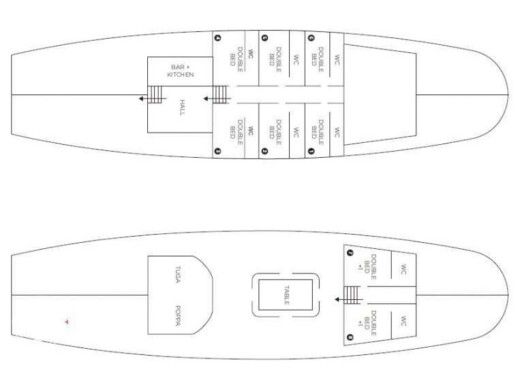 Gulet Caicco Turchia Goletta 24m Plano del barco