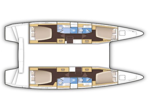 Catamaran  Lagoon 42 Boot Grundriss