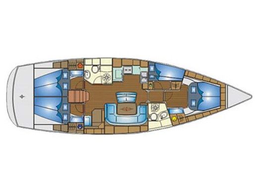 Sailboat  Bavaria Cruiser 46 /4cab Plattegrond van de boot