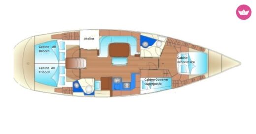 Sailboat Croisière tout compris Bavaria 50 Plan du bateau