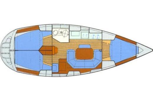 Sailboat Bavaria 35 Plattegrond van de boot