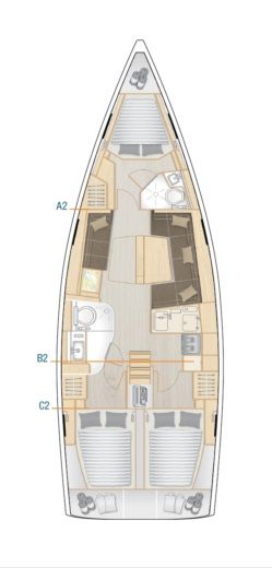 Sailboat HANSE 418 Boot Grundriss