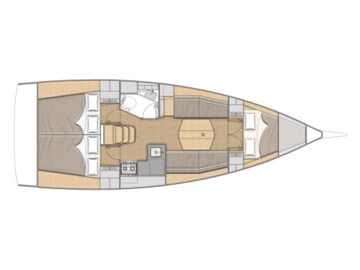 Sailboat  Oceanis 34.1 Boat layout