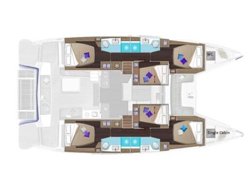 Catamaran  Lagoon 51 Boat layout