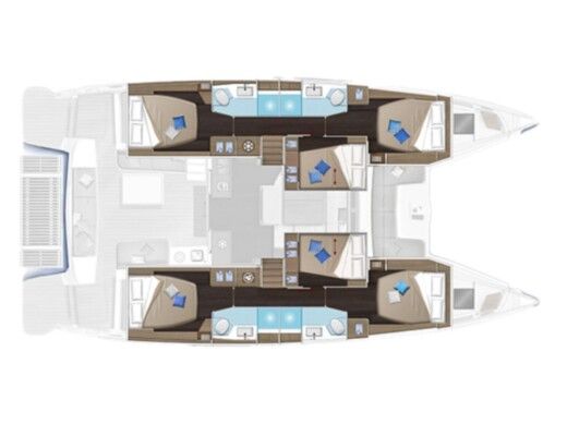 Catamaran  Lagoon 51- 6 cab Boat layout