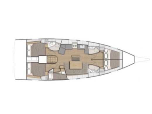 Sailboat Beneteau Oceanis 46.1 Plattegrond van de boot
