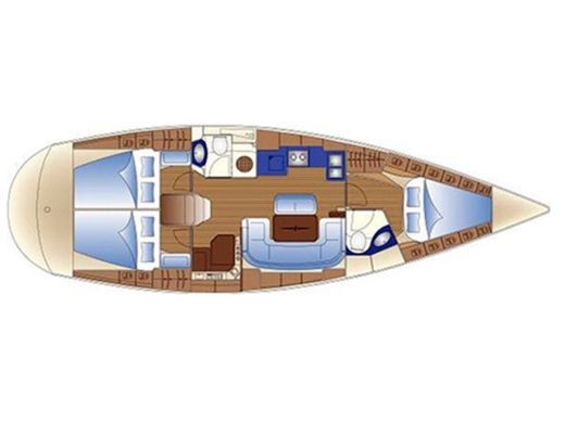 Sailboat  Bavaria 43 Cruiser Boot Grundriss