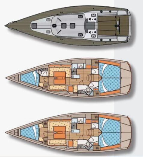 Sailboat Elan 410 Boat layout