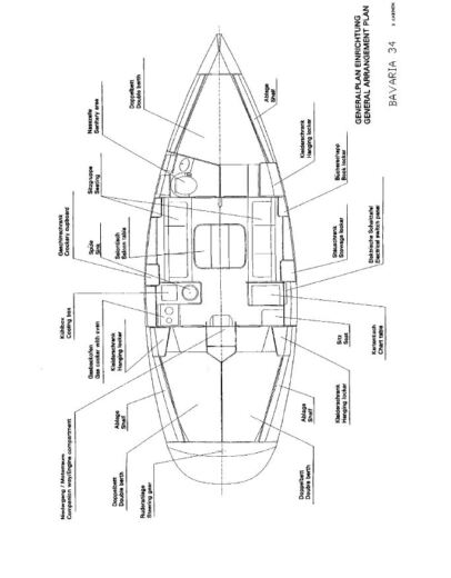 Sailboat Bavaria 34 Plan du bateau