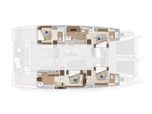 Catamaran Lagoon Lagoon Sixty 5 Plattegrond van de boot