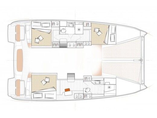 Catamaran  Excess 11 (Owners Version) Plano del barco